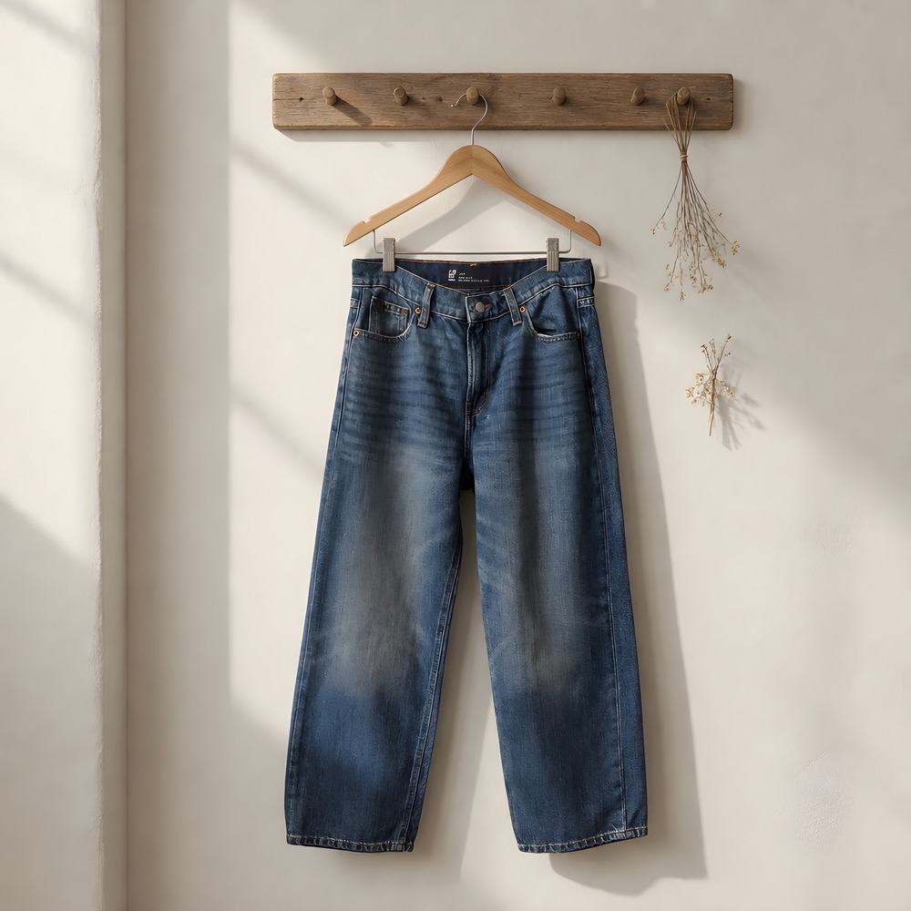 Gap Relaxed Straight Crop Jeans Women's 4/27R Blue Supersoft Denim